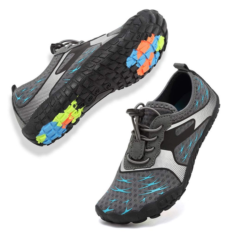 CIOR Boys & Girls Water Shoes Sports Aqua Athletic Sneakers Lightweight Sport Shoes U1ELJSX013-Y.Grey-34, 4 Big Kid - Image 1